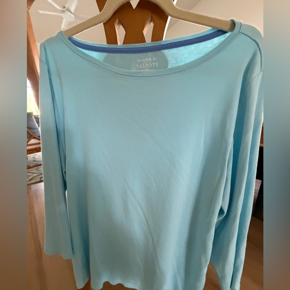 Talbots Women's Sky Blue Long Sleeve Tee